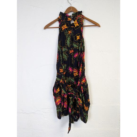 Rachel Roy Floral Romper Womens Medium Colorful Tropical Resort Breezy Summer - Picture 5 of 10